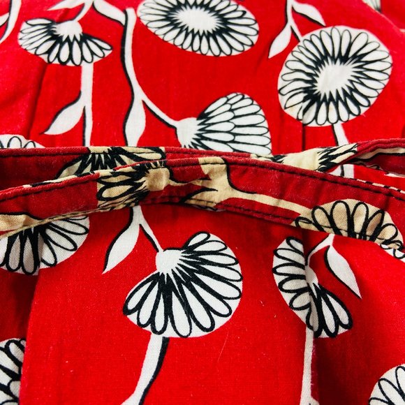 Vera Bradley Deco Daisy Print Large Handbag Red Black & White Tote Vintage print - Picture 5 of 10